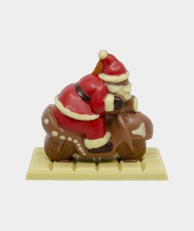 Babbo Natale in Moto - tavoletta cioccolato bianco