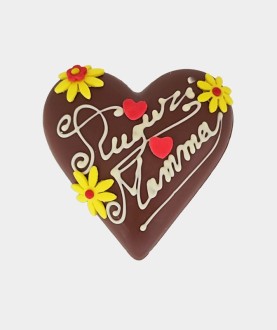 Cuore Floreale al Latte "Auguri Mamma"
